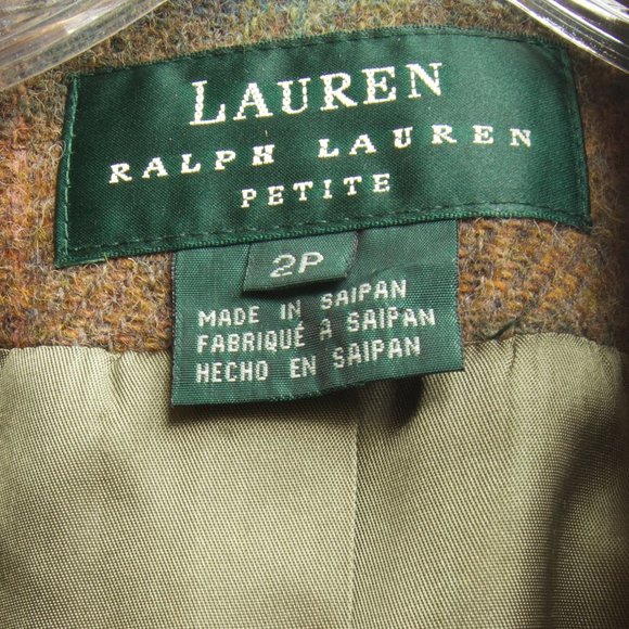 Ralph Lauren Green Label Check Zipper Blazer Jacket Petite 2P--Excellent Conditi - Picture 10 of 11